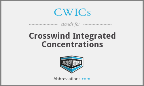 CWICs - Crosswind Integrated Concentrations