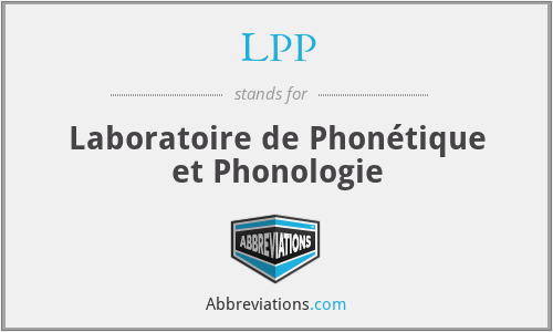 LPP - Laboratoire de Phonétique et Phonologie