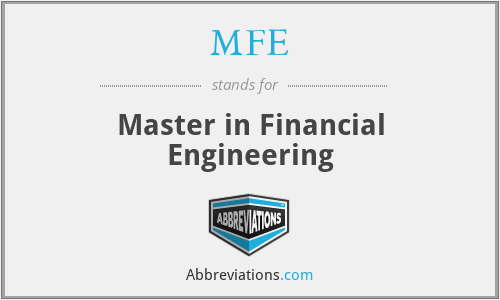 MFE - Master in Financial Engineering