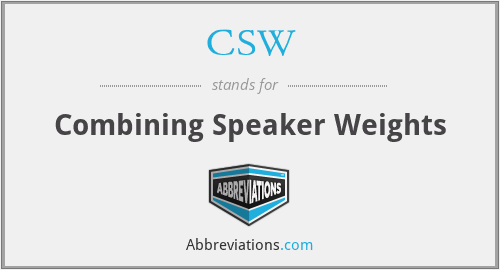 CSW - Combining Speaker Weights