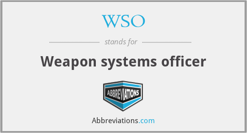 WSO - Weapon systems officer