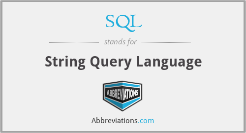 SQL - String Query Language