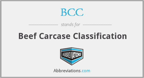 BCC - Beef Carcase Classification