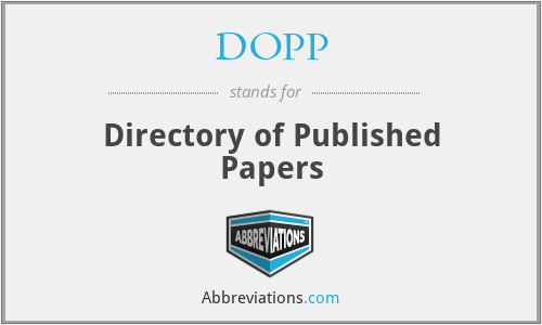 DOPP - Directory of Published Papers