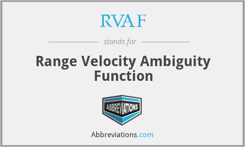 RVAF - Range Velocity Ambiguity Function