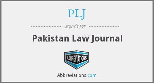 PLJ - Pakistan Law Journal