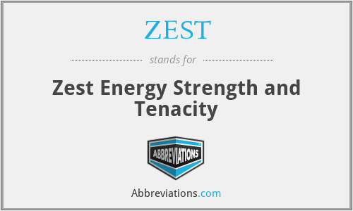 ZEST - Zest Energy Strength and Tenacity