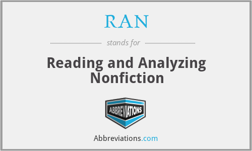 RAN - Reading and Analyzing Nonfiction