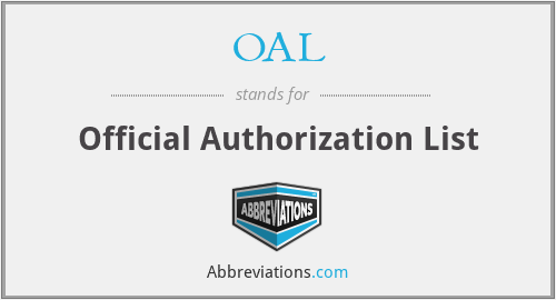 OAL - Official Authorization List