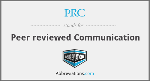 PRC - Peer reviewed Communication