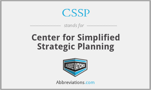 CSSP - Center for Simplified Strategic Planning