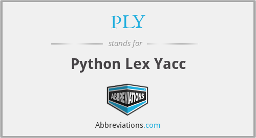 PLY - Python Lex Yacc