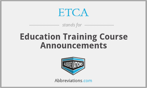 ETCA - Education Training Course Announcements