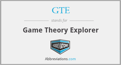GTE - Game Theory Explorer