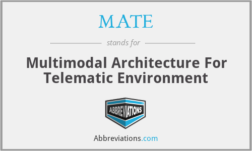 MATE - Multimodal Architecture For Telematic Environment