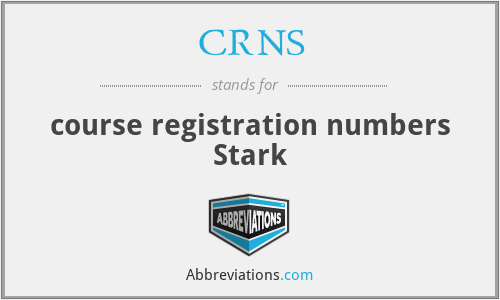 CRNS - course registration numbers Stark