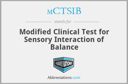 mCTSIB - Modified Clinical Test for Sensory Interaction of Balance