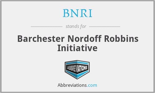 BNRI - Barchester Nordoff Robbins Initiative
