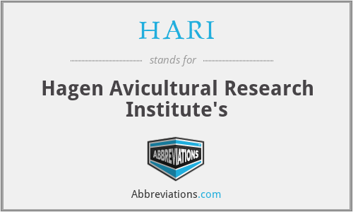 HARI - Hagen Avicultural Research Institute's