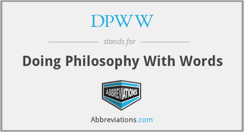 DPWW - Doing Philosophy With Words