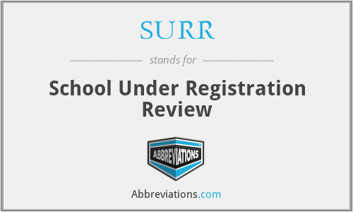 SURR - School Under Registration Review