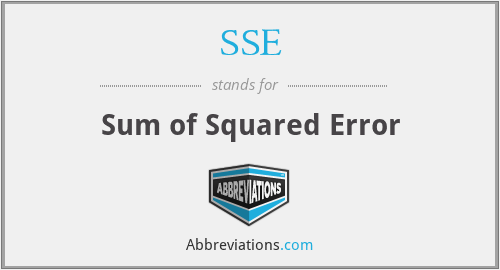 SSE - Sum of Squared Error