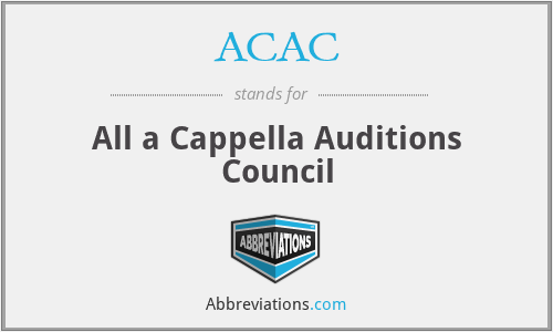 ACAC - All a Cappella Auditions Council