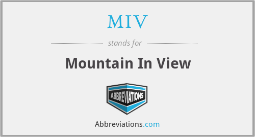 MIV - Mountain In View
