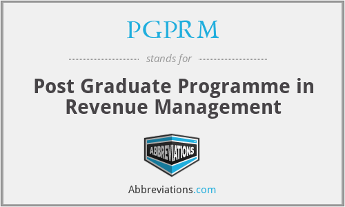 PGPRM - Post Graduate Programme in Revenue Management