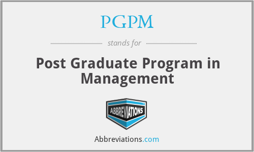 PGPM - Post Graduate Program in Management