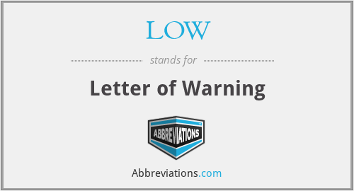 LOW - Letter of Warning