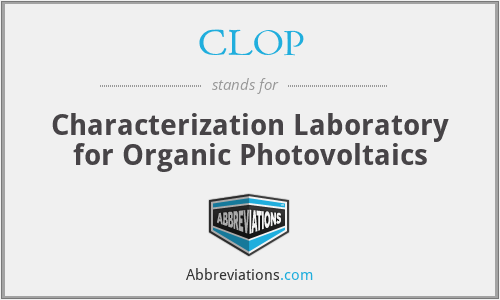 CLOP - Characterization Laboratory for Organic Photovoltaics