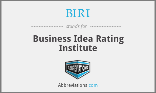 BIRI - Business Idea Rating Institute