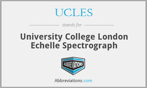 UCLES - University College London Echelle Spectrograph