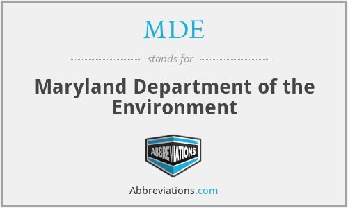 MDE - Maryland Department of the Environment