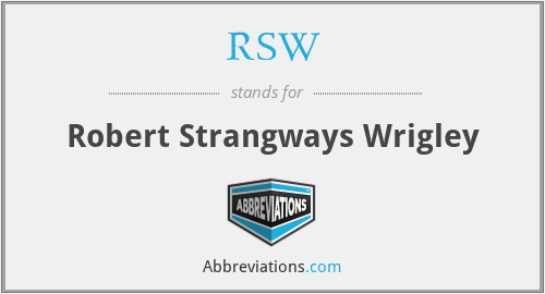 RSW - Robert Strangways Wrigley