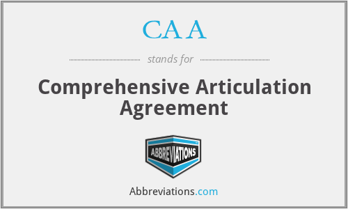 CAA - Comprehensive Articulation Agreement