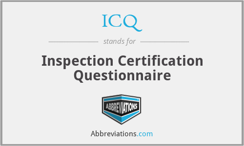 ICQ - Inspection Certification Questionnaire