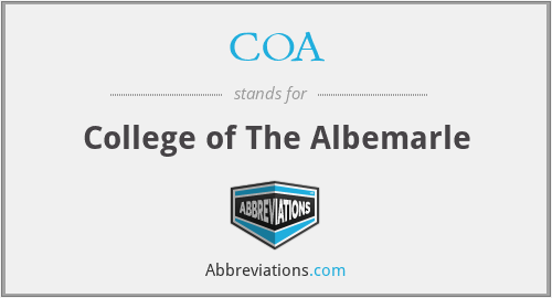 COA - College of The Albemarle