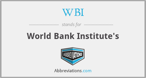 WBI - World Bank Institute's