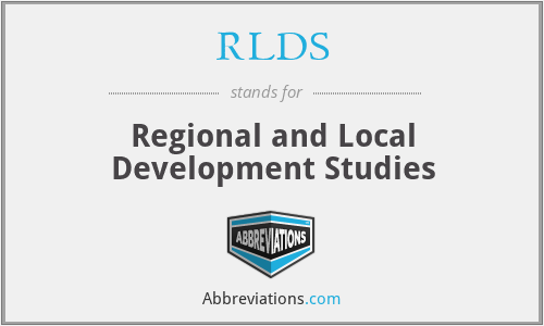 RLDS - Regional and Local Development Studies