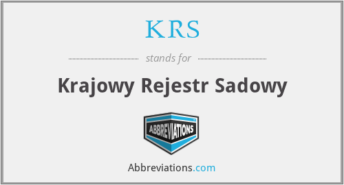 KRS - Krajowy Rejestr Sadowy