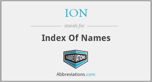 ION - Index Of Names