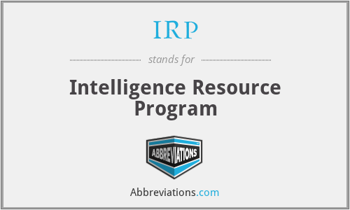 IRP - Intelligence Resource Program