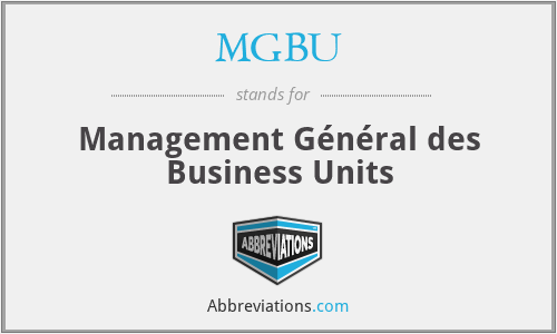 MGBU - Management Général des Business Units