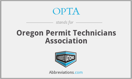 OPTA - Oregon Permit Technicians Association