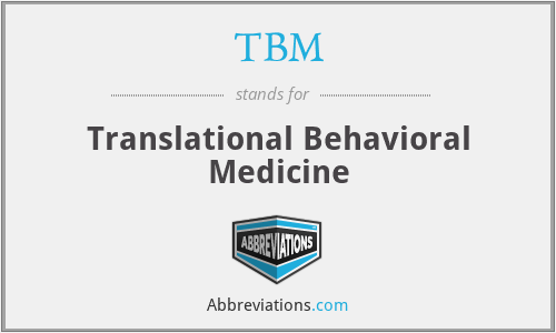TBM - Translational Behavioral Medicine