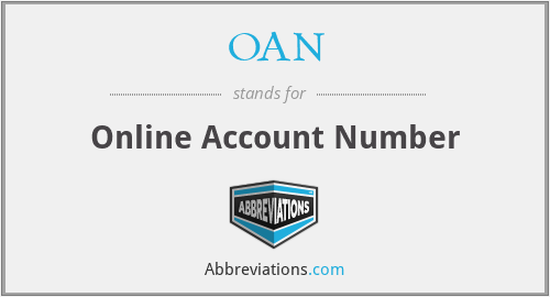 OAN - Online Account Number