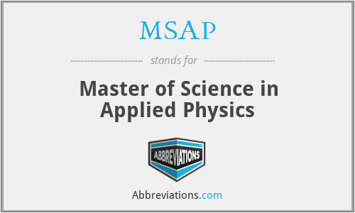 MSAP - Master of Science in Applied Physics