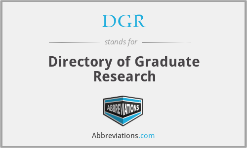 DGR - Directory of Graduate Research